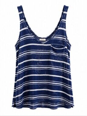 Mendocino Navy and White Striped Tank Top L
